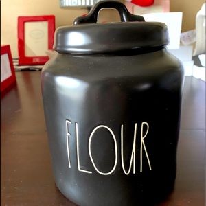 Rae Dunn flour canister in black